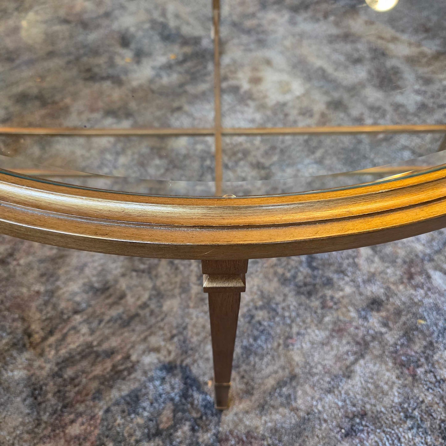 Ethan Allen Heron Round Glass Coffee Table
