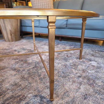 Ethan Allen Heron Round Glass Coffee Table