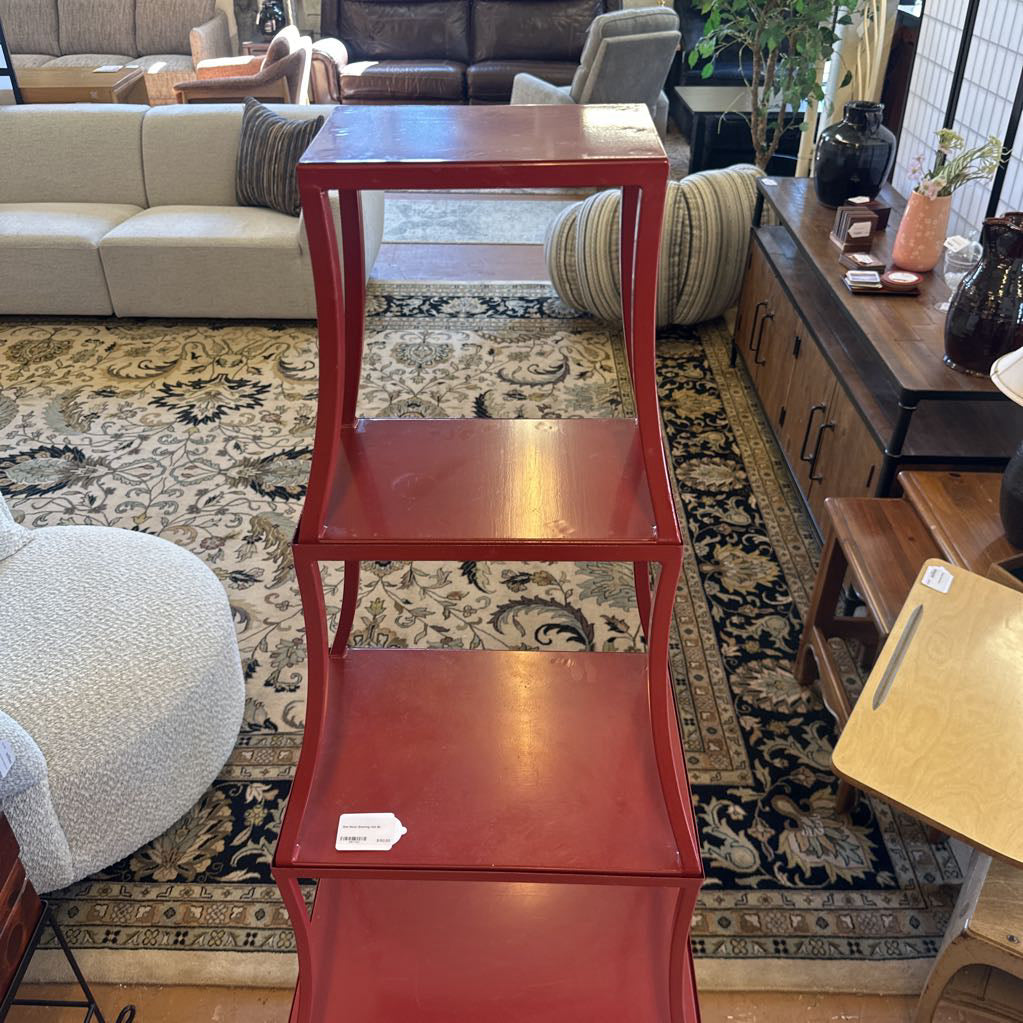 Red Metal Shelving Unit C BOOKSHELVES