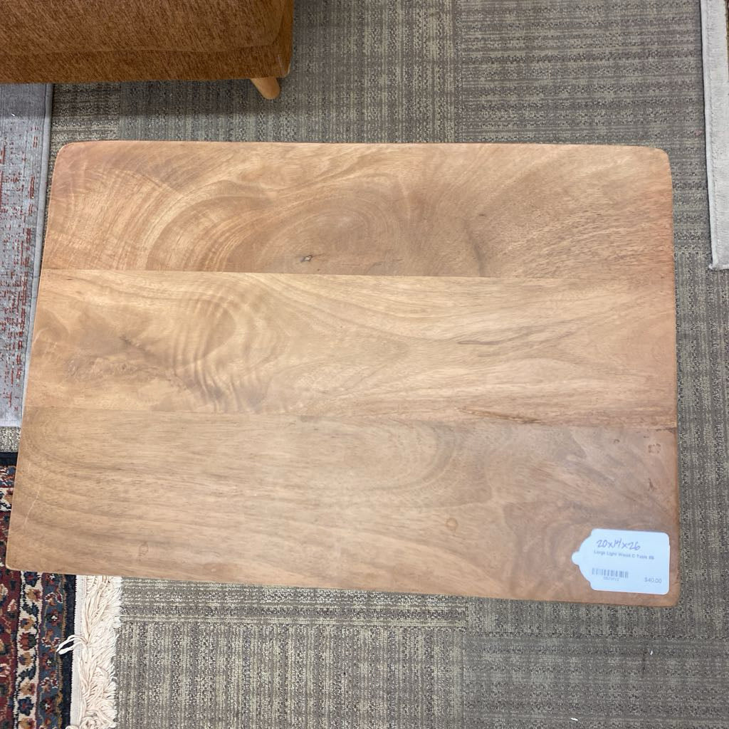 Large Light Wood C Table C SIDE TABLES