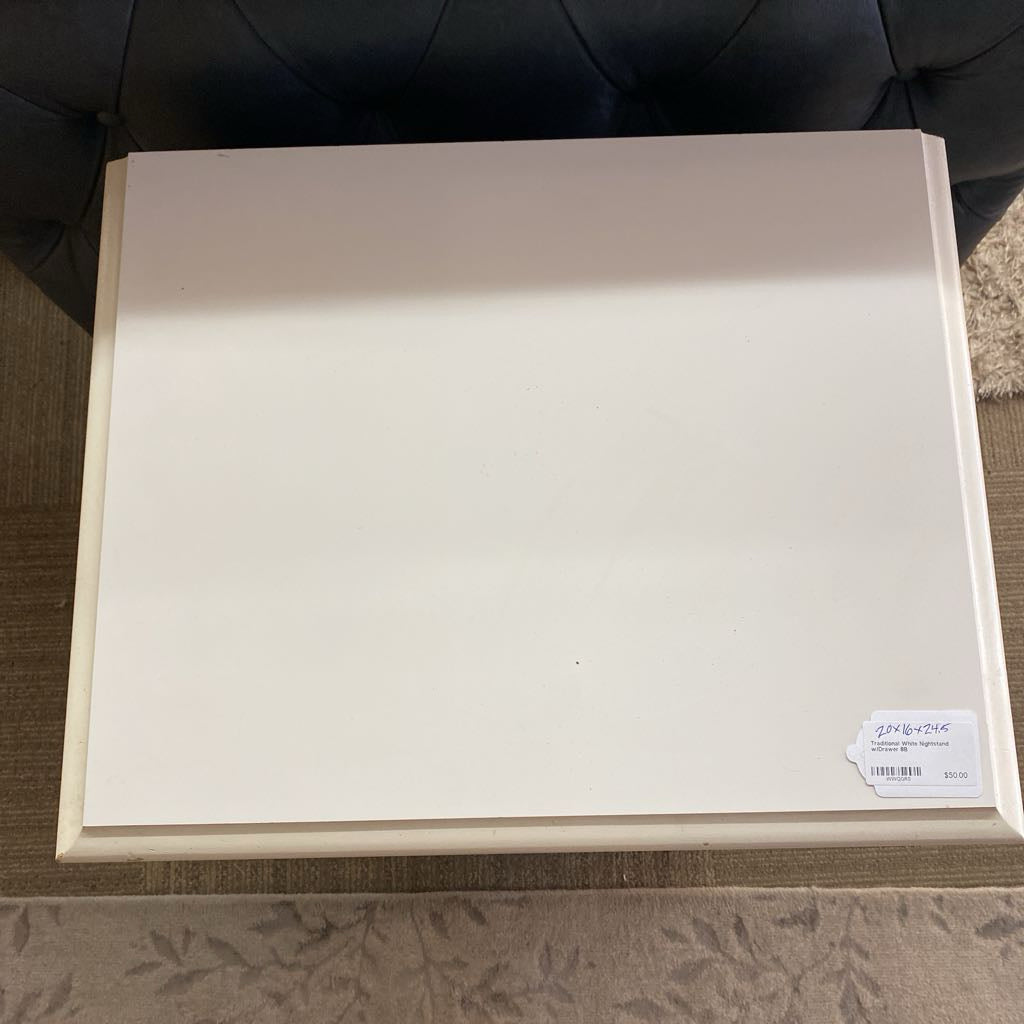 Traditional White Nightstand w/Drawer C NIGHTSTANDS