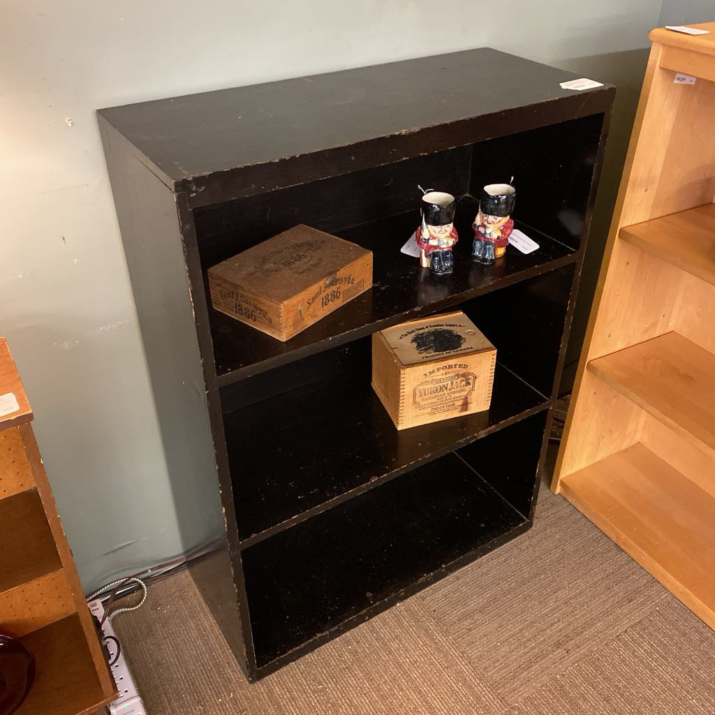 Small Rustic Black Bookcase (AS IS) C BOOKSHELVES