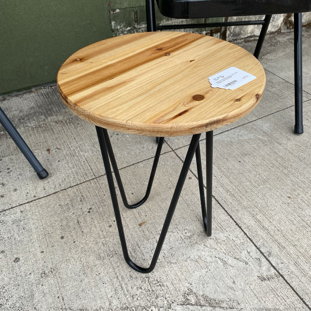 Natural Wood Hairpin Side Table Stool Plant Stand C SIDE TABLES
