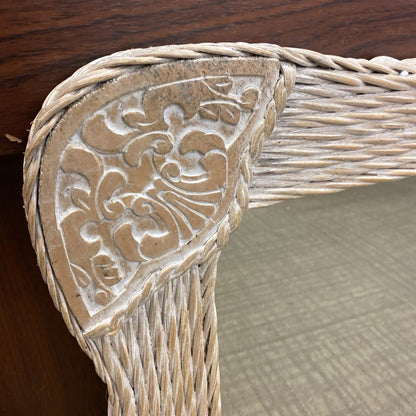 Whitewash Wicker Mirror