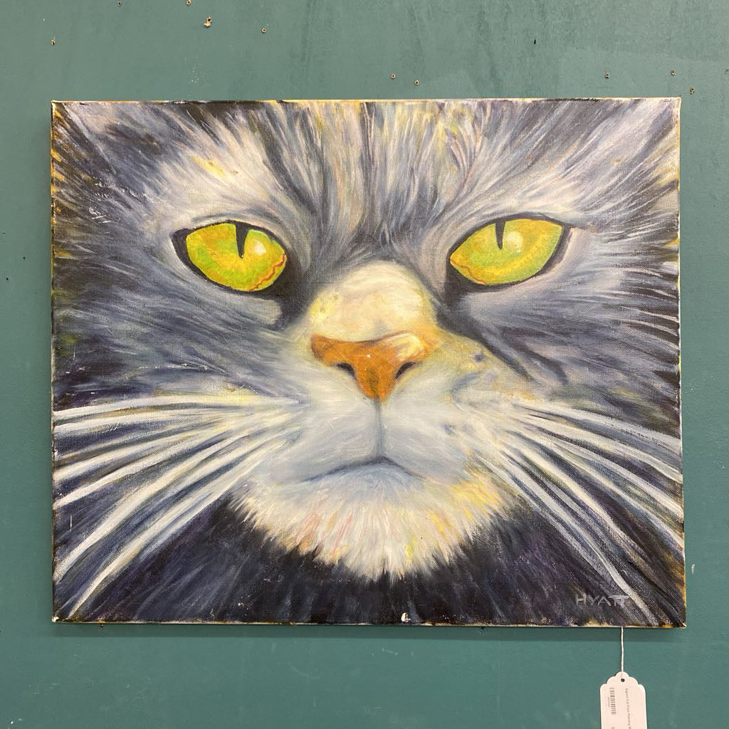 Signed Cat Face Painting