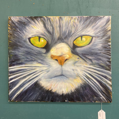 Signed Cat Face Painting