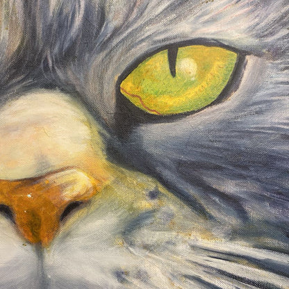 Signed Cat Face Painting