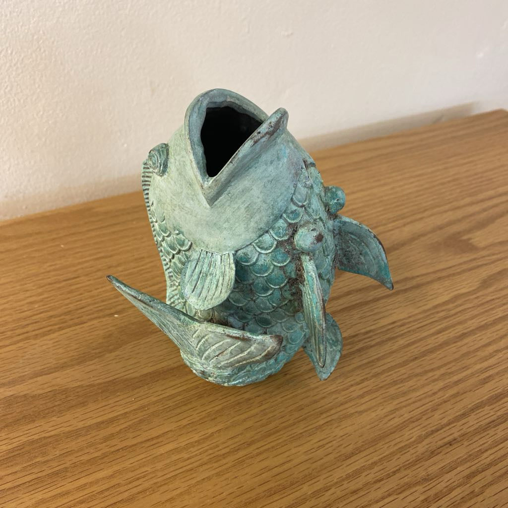 Metal Koi Vase Small