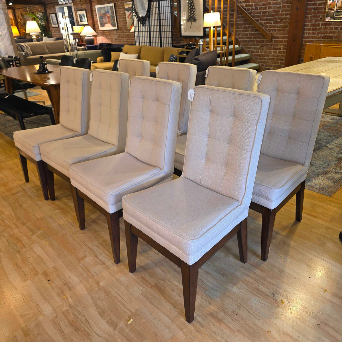Tufted Back Cream Upholstery Dining Chair SET OF 8