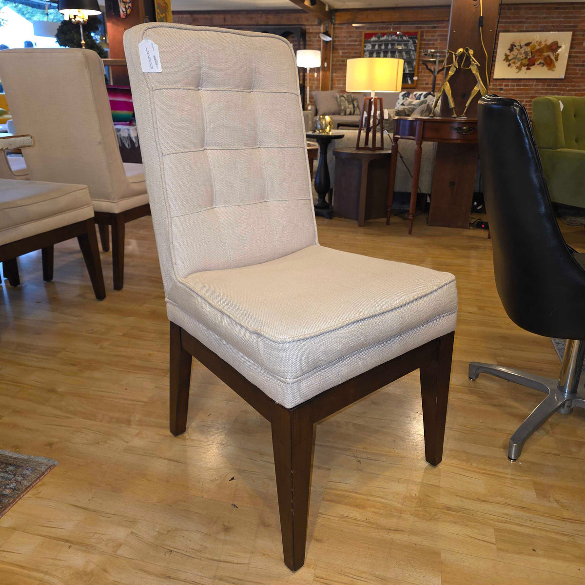 Tufted Back Cream Upholstery Dining Chair SET OF 8