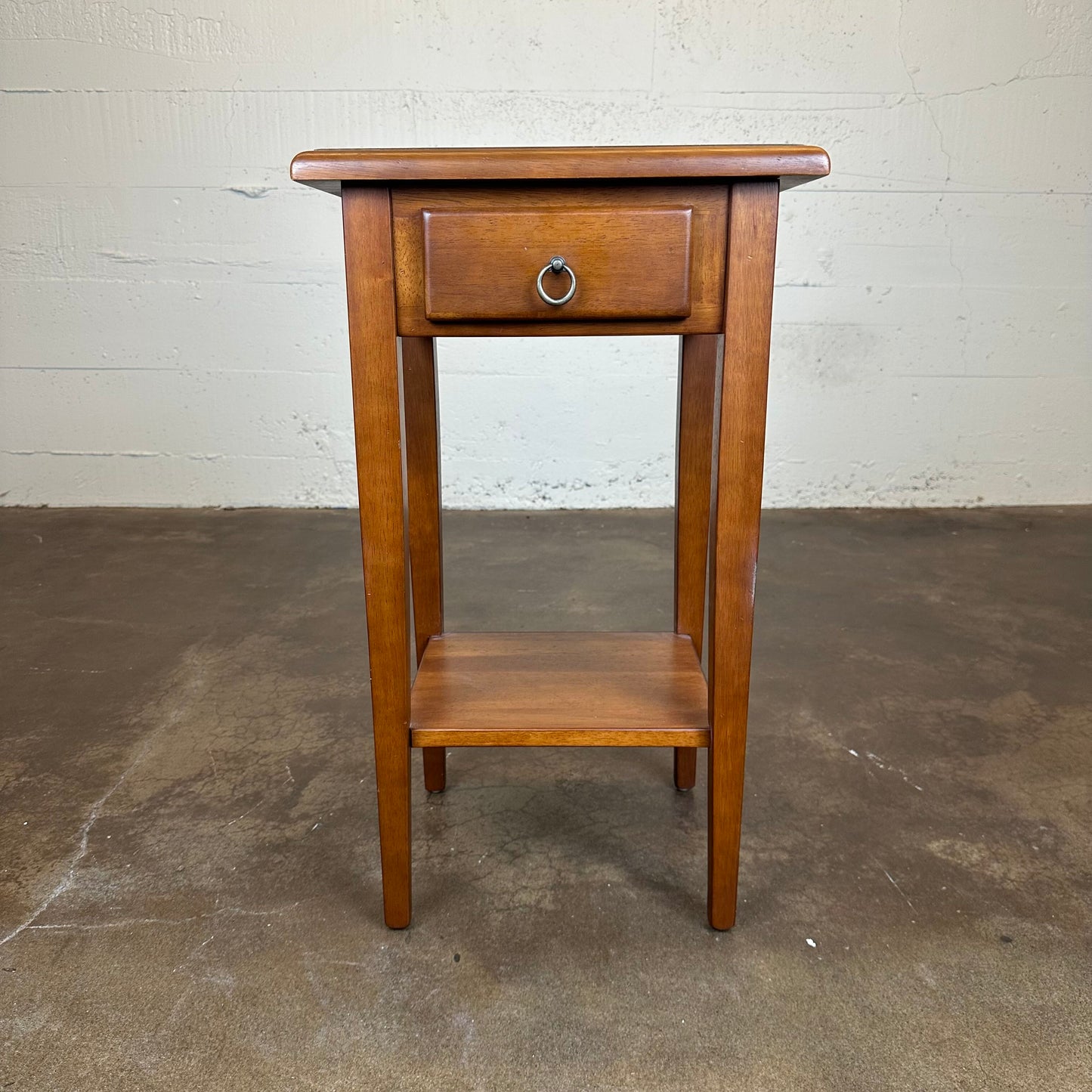 Tall 1 Drawer Solid Wood Side Table