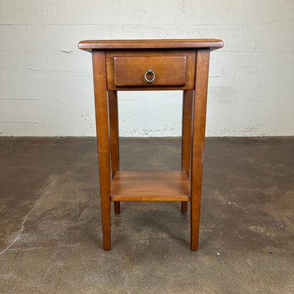 Tall 1 Drawer Solid Wood Side Table