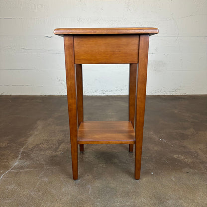Tall 1 Drawer Solid Wood Side Table