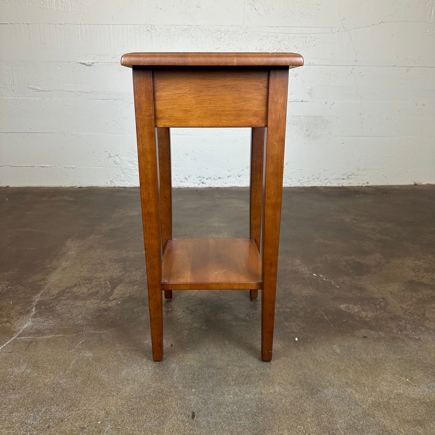 Tall 1 Drawer Solid Wood Side Table