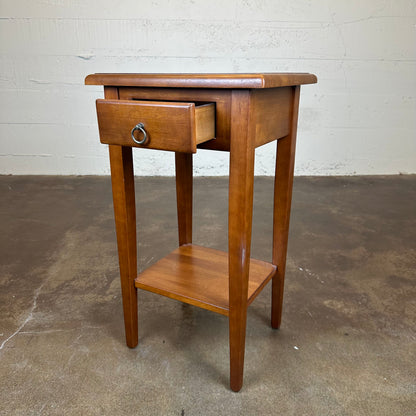 Tall 1 Drawer Solid Wood Side Table