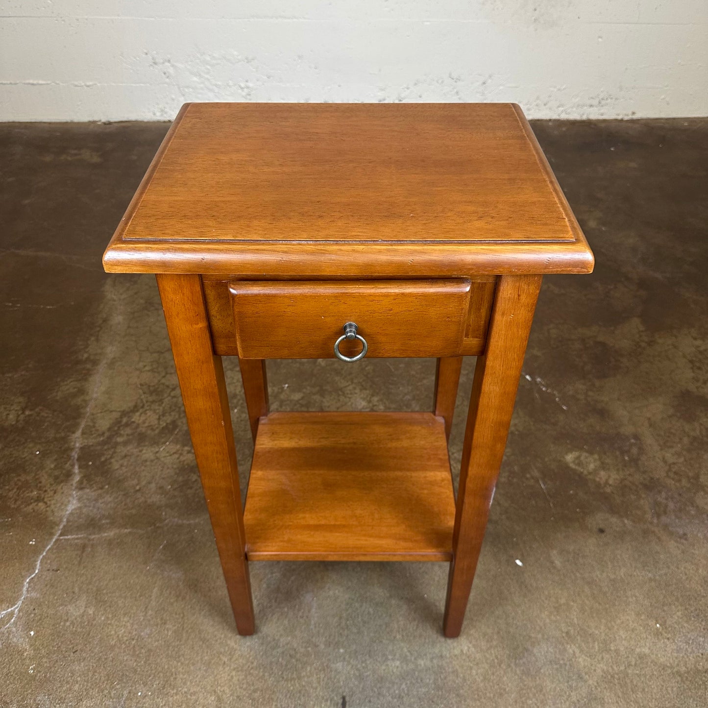 Tall 1 Drawer Solid Wood Side Table