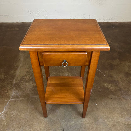 Tall 1 Drawer Solid Wood Side Table