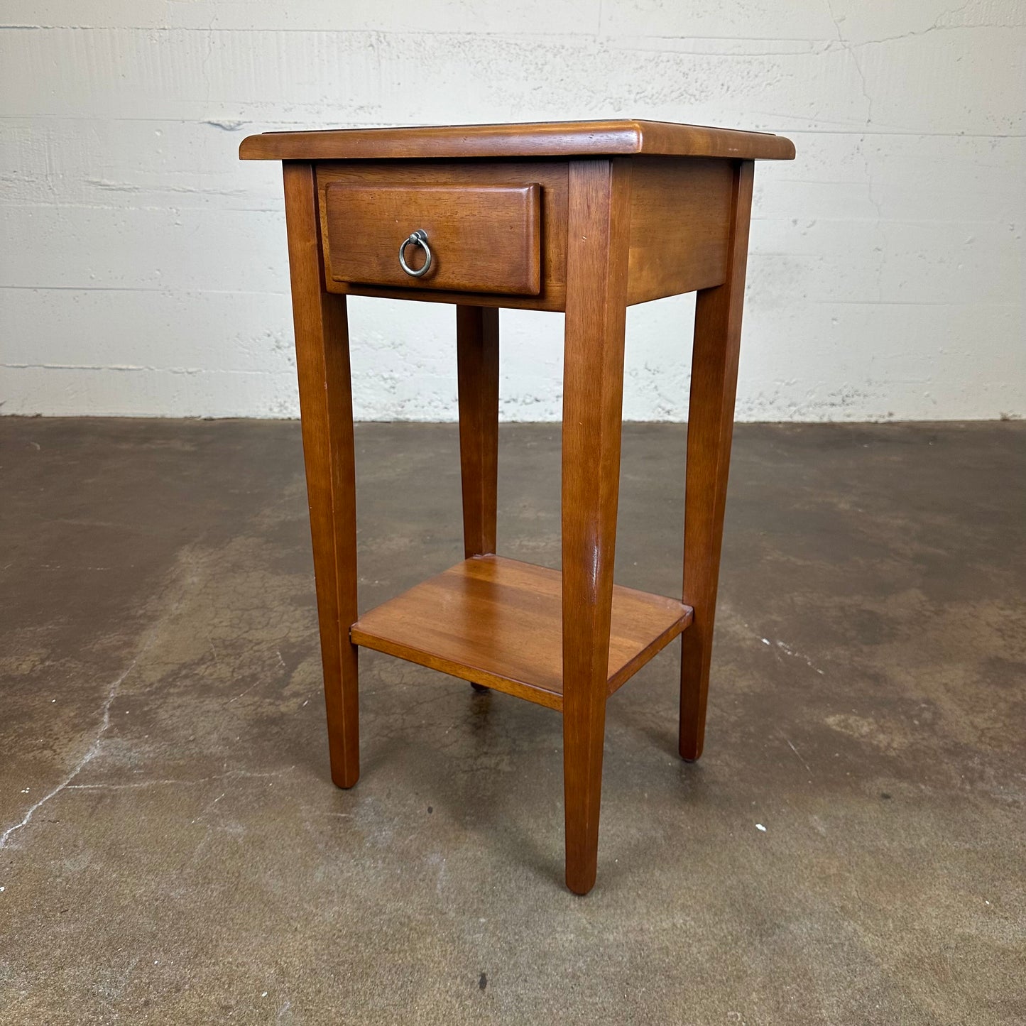 Tall 1 Drawer Solid Wood Side Table