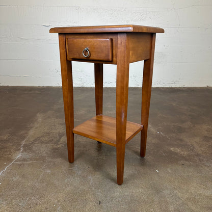 Tall 1 Drawer Solid Wood Side Table