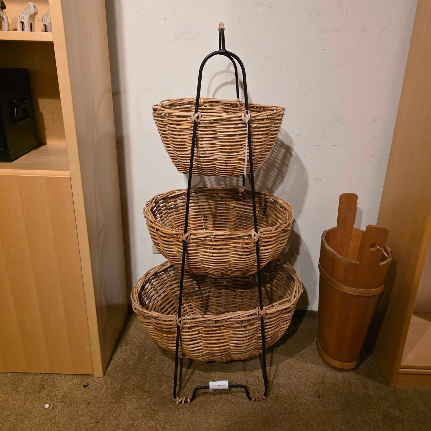 3 Tier Woven Basket Shelf