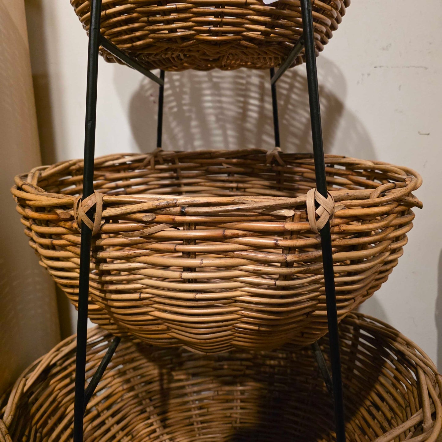 3 Tier Woven Basket Shelf