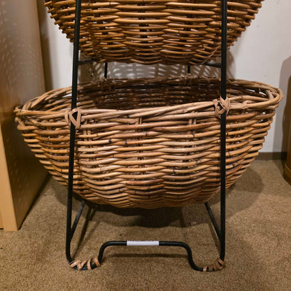 3 Tier Woven Basket Shelf