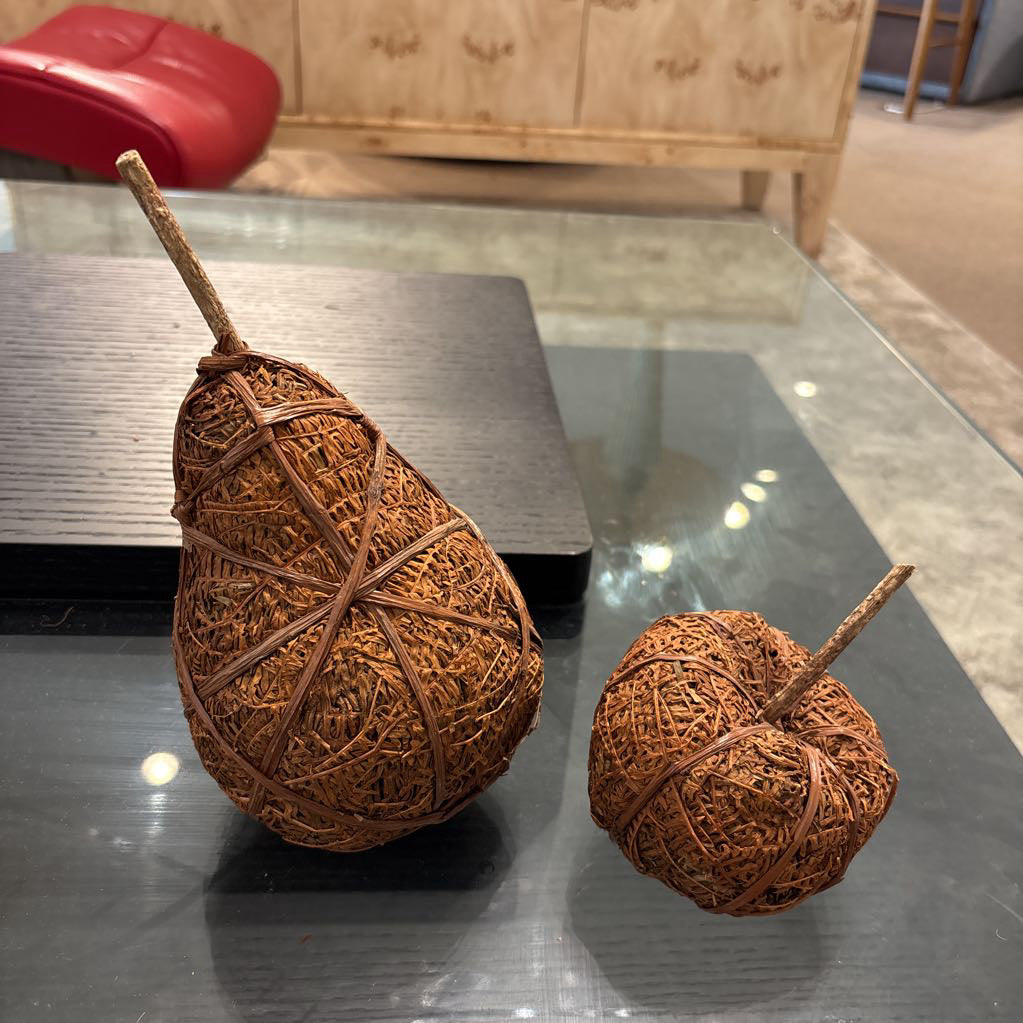 Apple & Pear Sculpture from Dried Ferns