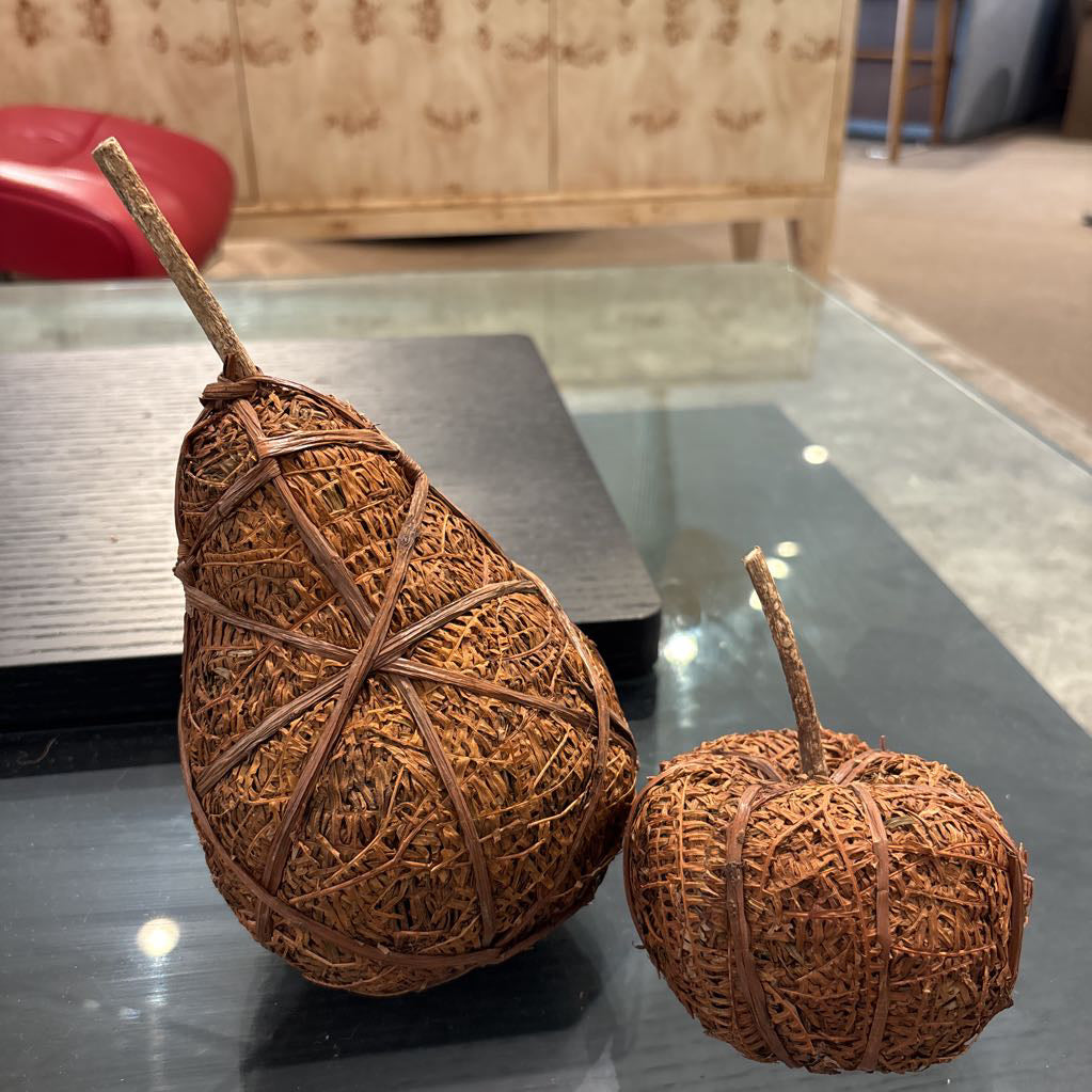 Apple & Pear Sculpture from Dried Ferns