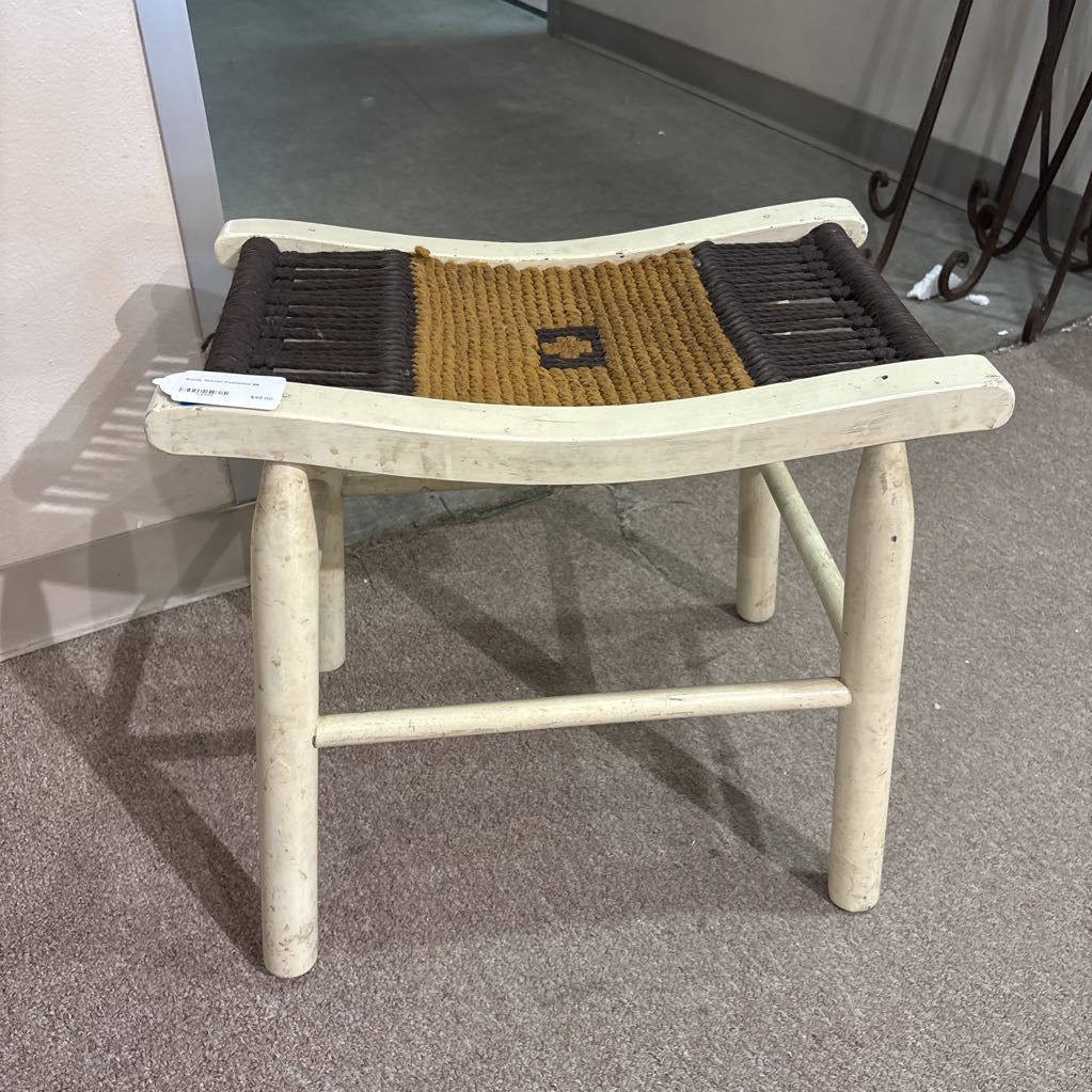 Rustic Woven Footstool C STOOLS