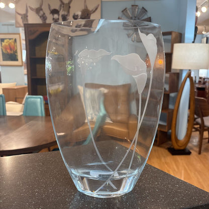Vintage Etched Lily Vase