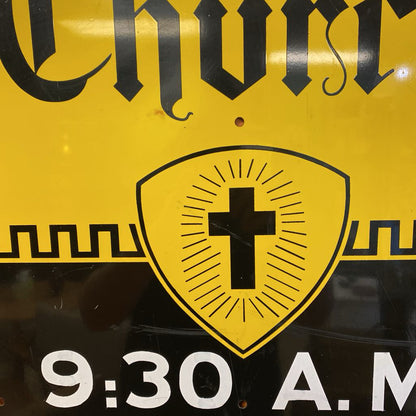 Vintage Metal Methodist Church Sign