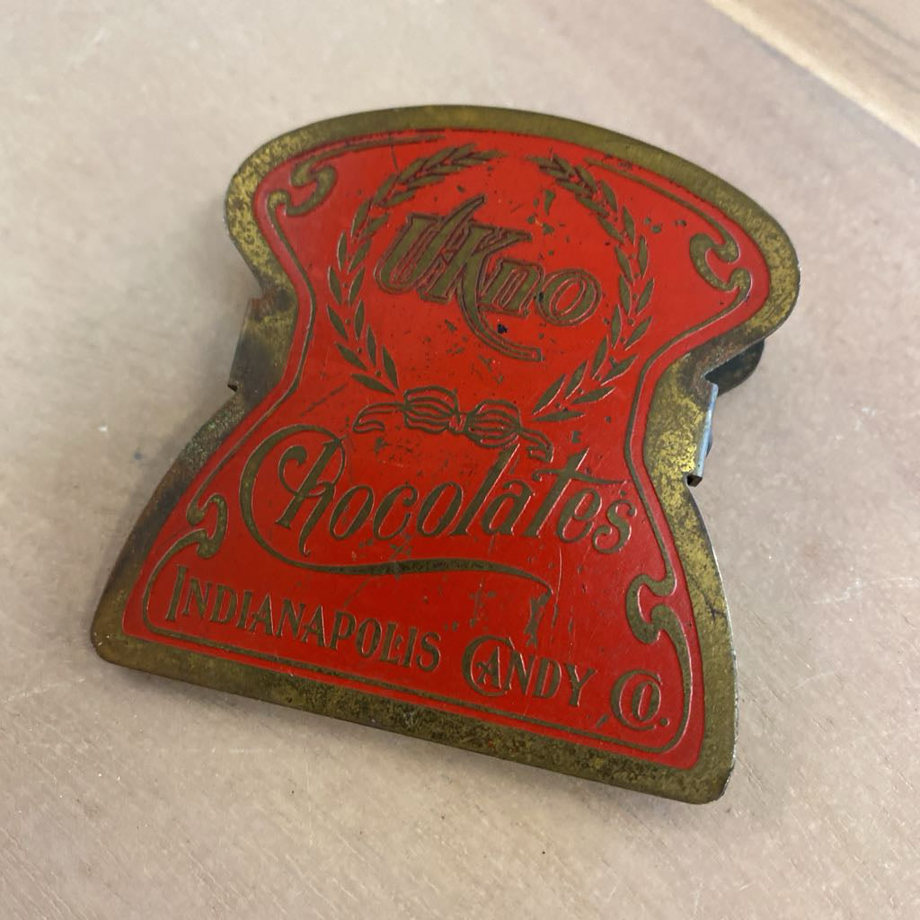 Vintage Metal U-KNO Chocolates Clip