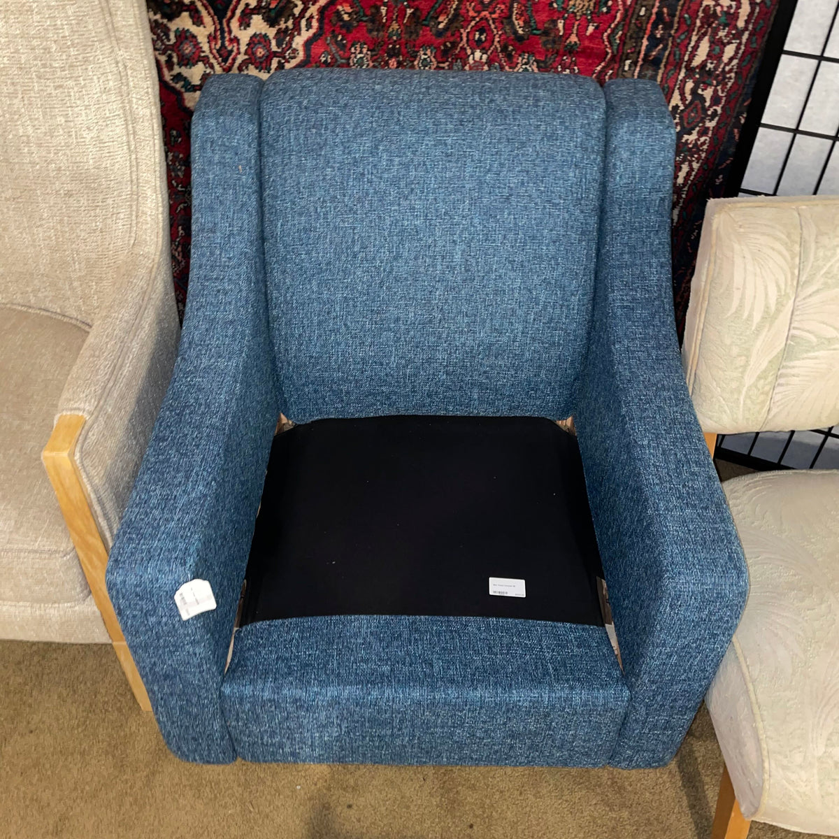 Blue Tweed Armchair U ACCENT CHAIRS