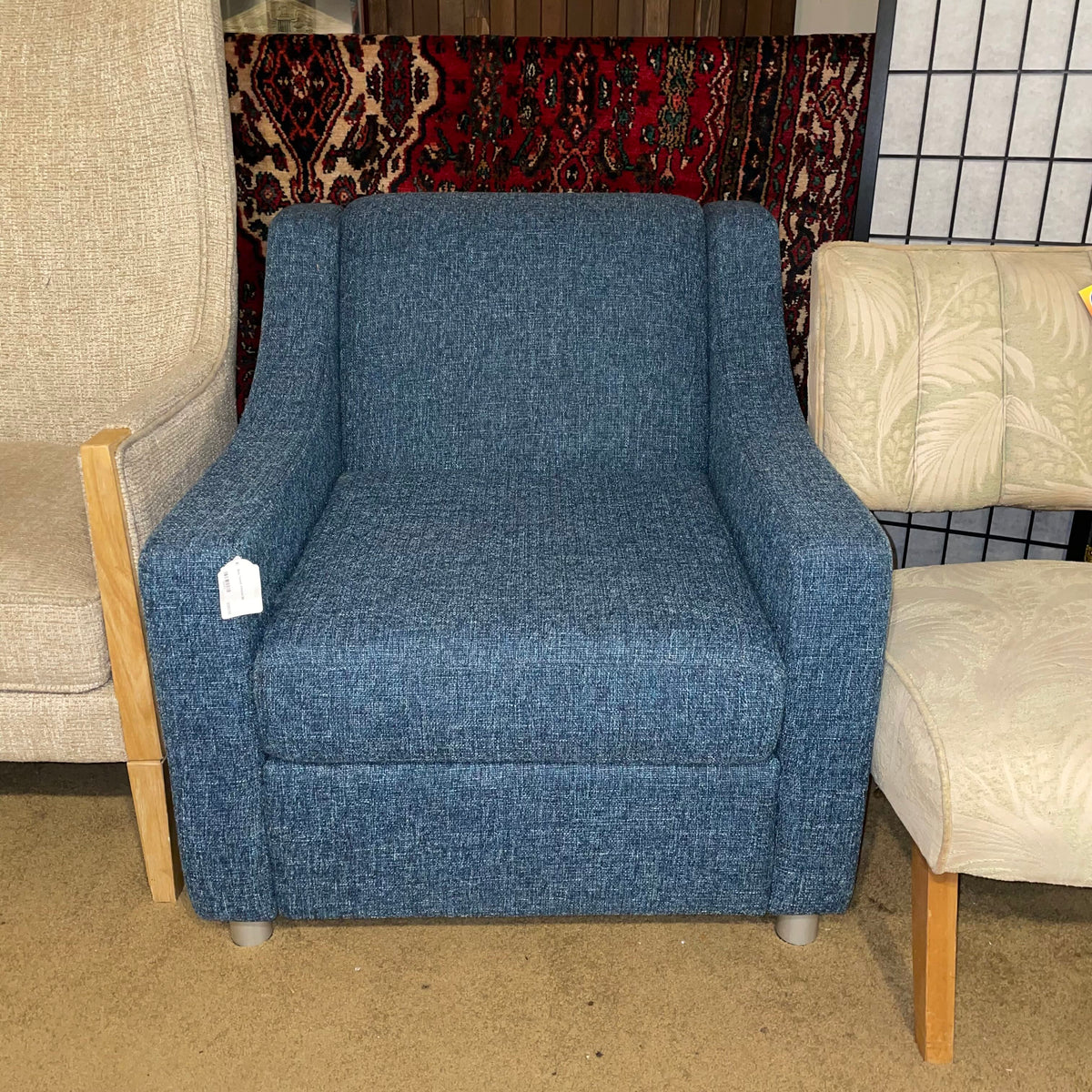 Blue Tweed Armchair U ACCENT CHAIRS