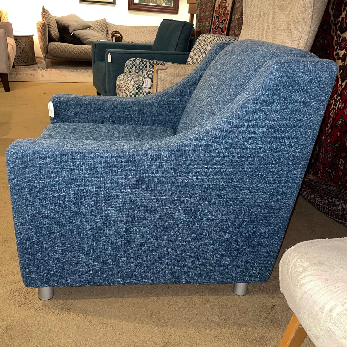Blue Tweed Armchair U ACCENT CHAIRS
