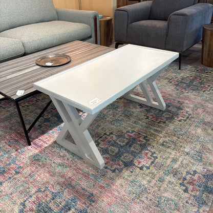 Custom Made White Painted Reclaimed Maple Coffee Table