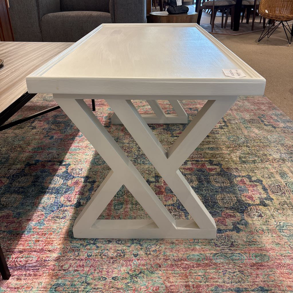 Custom Made White Painted Reclaimed Maple Coffee Table