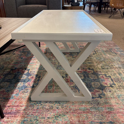 Custom Made White Painted Reclaimed Maple Coffee Table