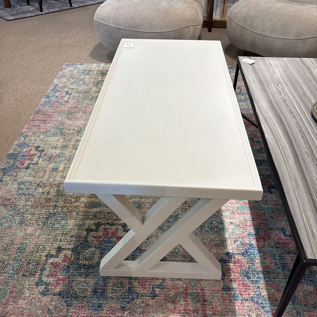Custom Made White Painted Reclaimed Maple Coffee Table