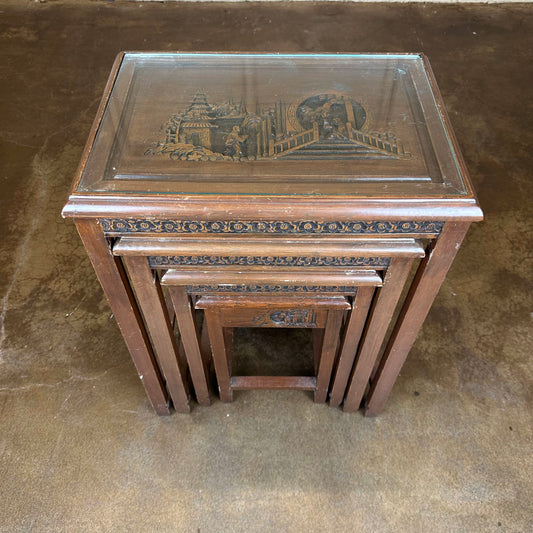 Handcarved Asian Nesting Tables