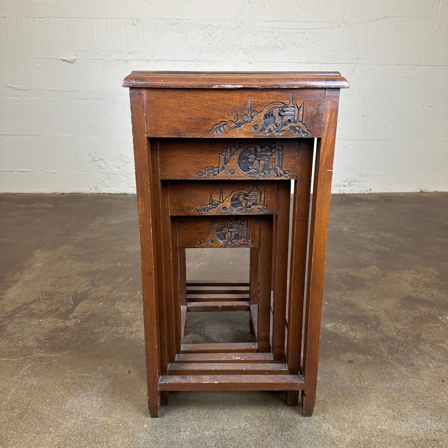 Handcarved Asian Nesting Tables C SIDE TABLES