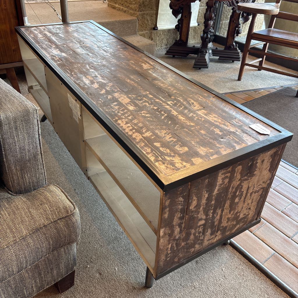 Metal & Wood TV Stand w/Drawers