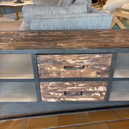 Metal & Wood TV Stand w/Drawers
