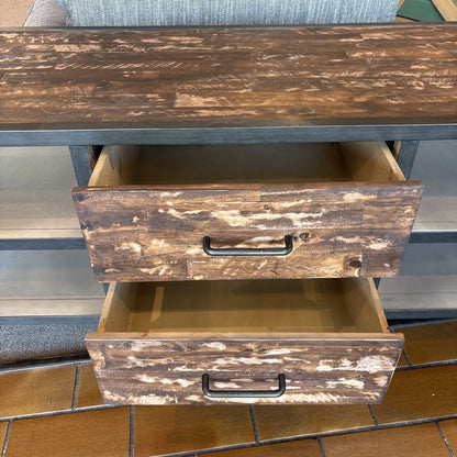 Metal & Wood TV Stand w/Drawers