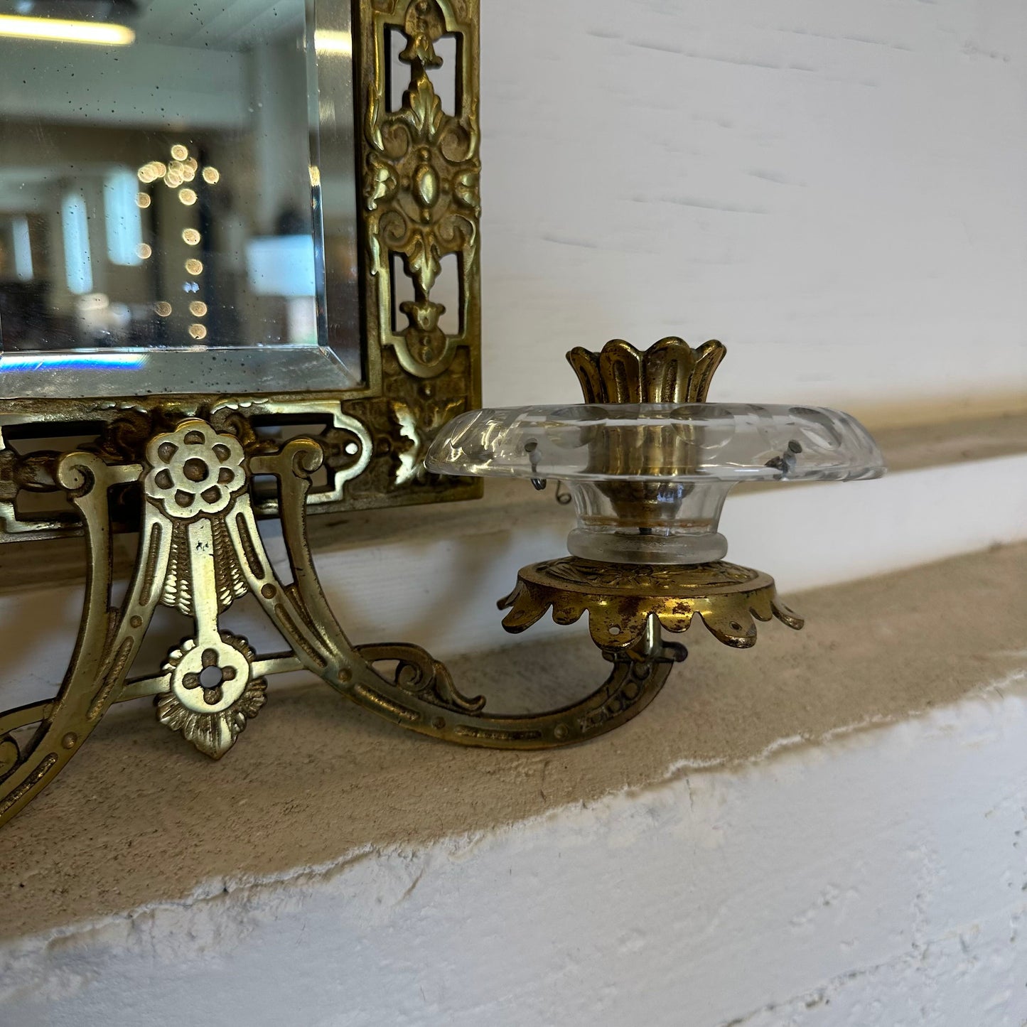 Ornate Wall Mirror W/ Candle Holder C MIRRORS