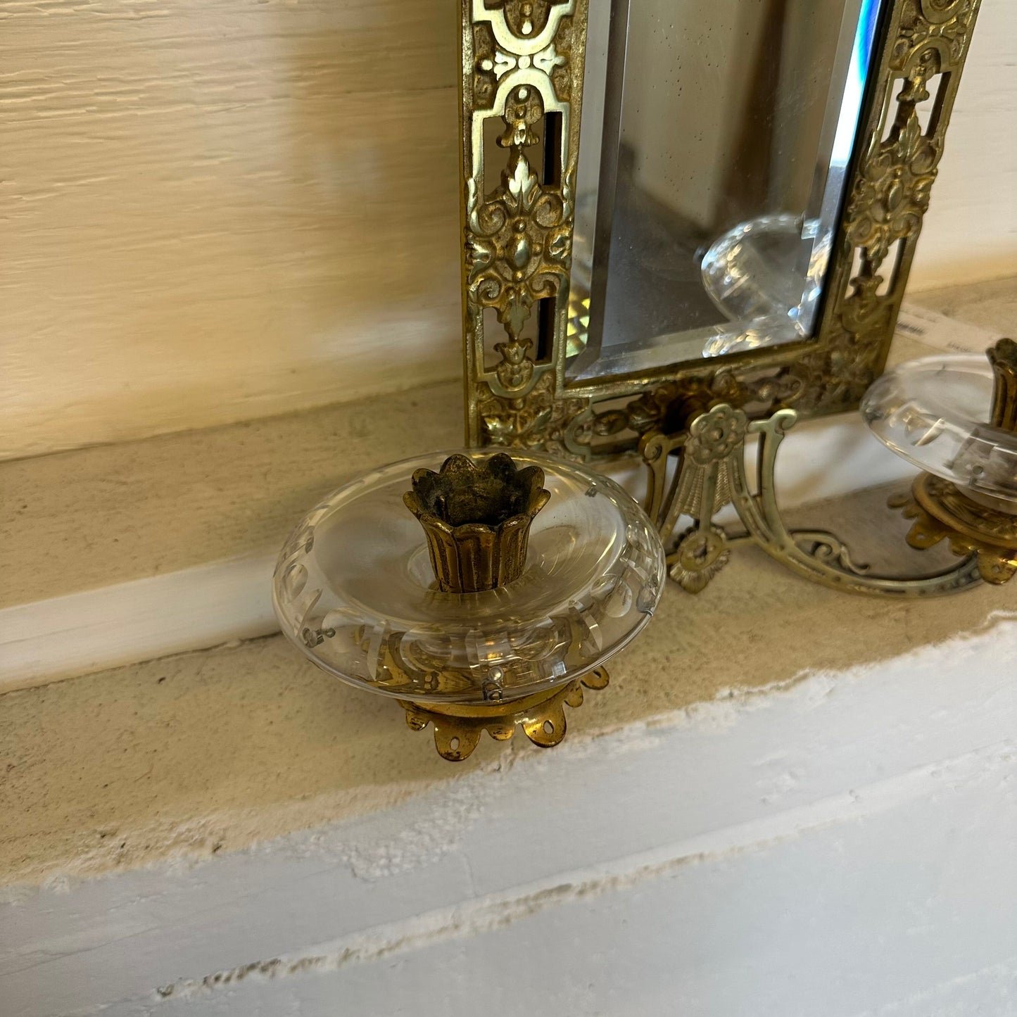 Ornate Wall Mirror W/ Candle Holder C MIRRORS