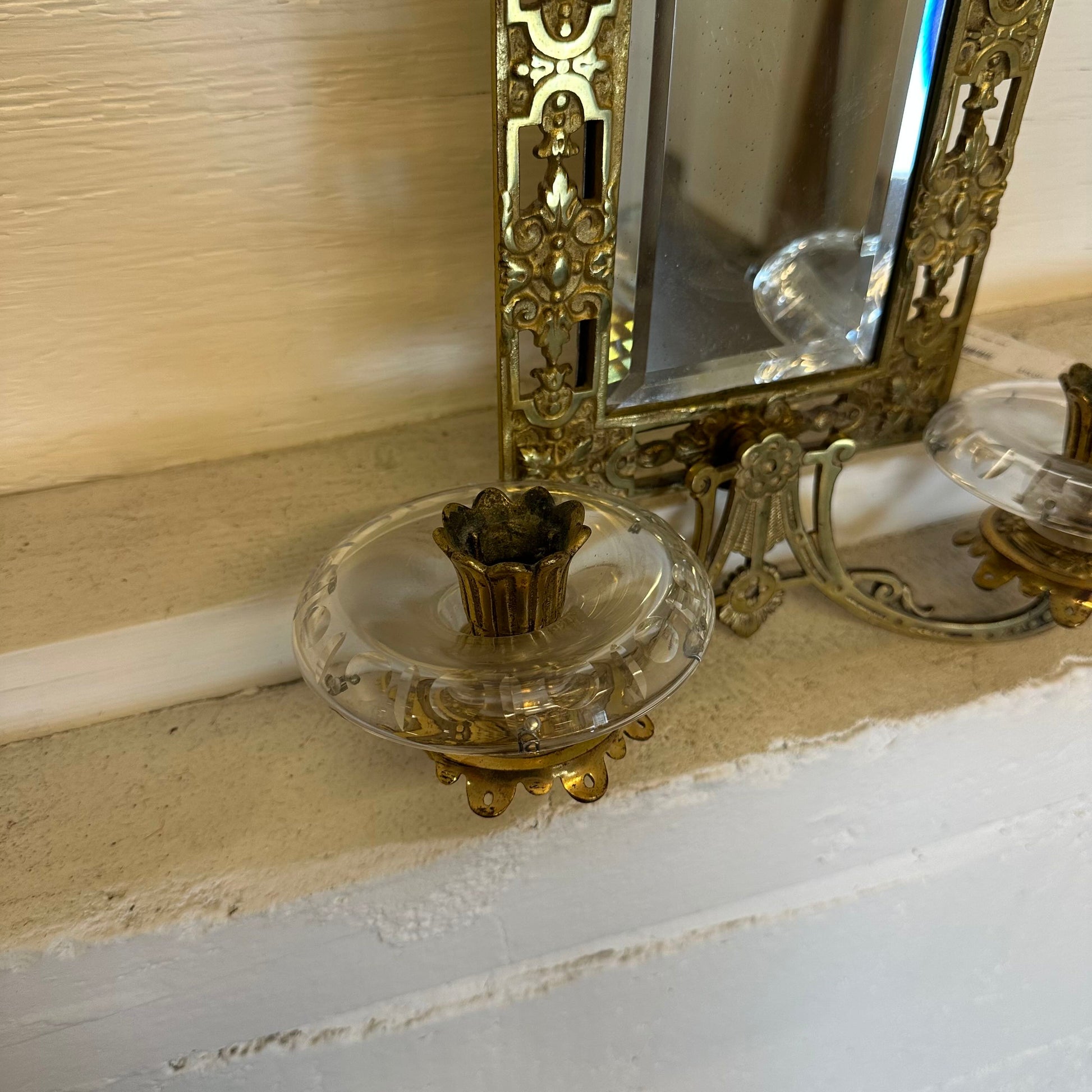 Ornate Wall Mirror W/ Candle Holder C MIRRORS