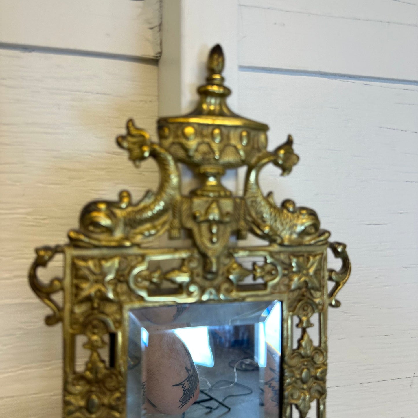 Ornate Wall Mirror W/ Candle Holder C MIRRORS