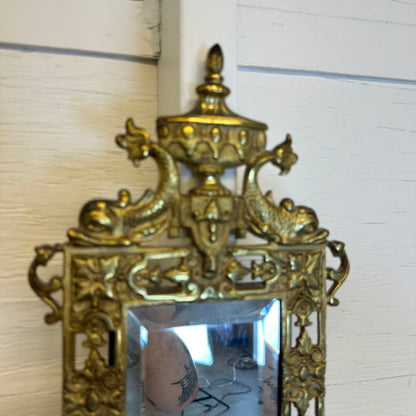 Ornate Wall Mirror W/ Candle Holder C MIRRORS