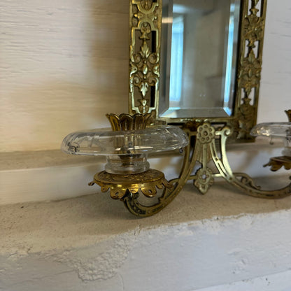 Ornate Wall Mirror W/ Candle Holder C MIRRORS